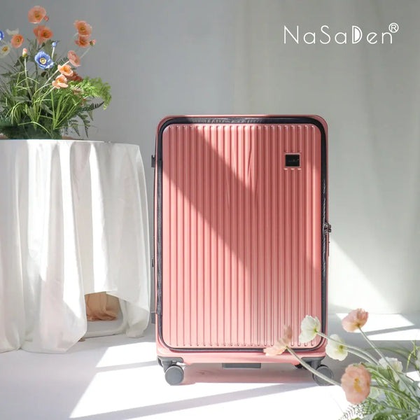 【納莎登 NaSaDen】★29吋 萊茵系列前開行李箱 經典花色版 卡爾賽粉